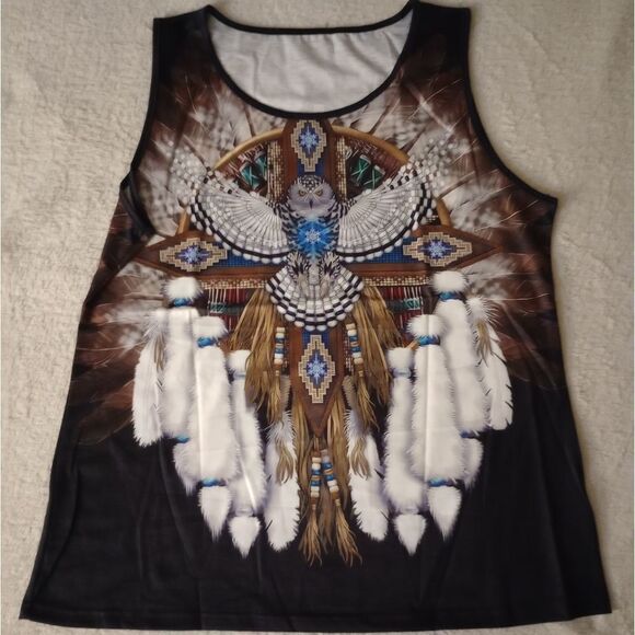 Aztec Print Round NeckTank Top - Picture 6 of 7